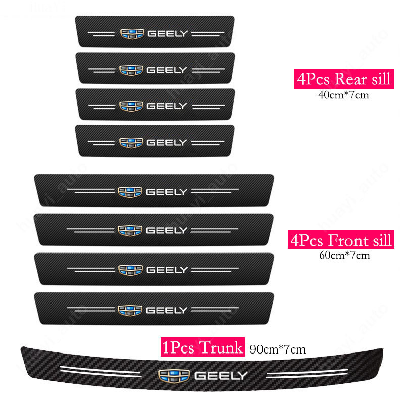 Geely Xe Sill Miếng Dán Chống Trầy Xước Chống Thấm Nước Cốp Xe Bảo Vệ Cửa Xe Da Bao Phụ Kiện Cho Coolray Okavango Emgrand Azkarra