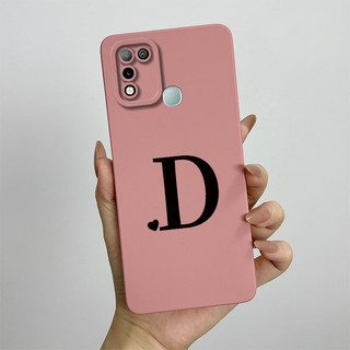 Dành Cho Infinix Hot 11 Play / Hot 10 Play X688B X688C Chữ Cái Ban Đầu Dễ Thương Bảo Vệ Ống Kính Chống Sốc Vỏ Điện Thoại Silicon Mềm