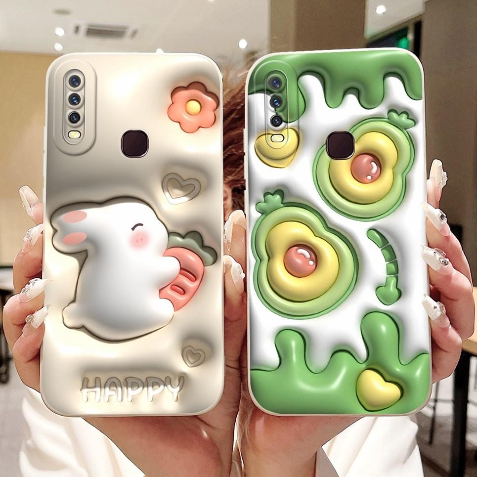 Ốp Điện Thoại Vivo Y12 Y15 Y17 Vivo 1901 1902 1904 1940 Vỏ Họa Tiết Đáng Yêu Hoa Hoạt Hình Vỏ Silicon Mềm Bảo Vệ Ống Kính