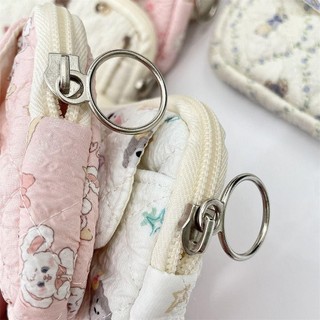 [Còn hàng] Túi lưu trữ chăn bông dễ thương NOOKSTORY, Ví đựng tiền xu chìa khóa Hộp đựng ID Quilted Ví đựng tiền xu hoa hoạt hình, Hộp đựng thẻ di động đa chức năng