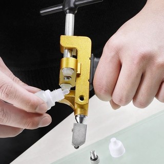 Bộ Dụng Cụ Dao Cắt Kính, Gạch 2 in 1 Cầm Tay Dạng Mở Nhanh Đa Năng Gồm 1 Máy Và 3 Lưỡi FE123