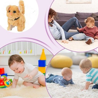 Đồ chơi sang trọng cho mèo YSANH, Đồ chơi sang trọng tương tác Đồng hành sang trọng điện tử, có âm thanh Đi bộ đuôi vẫy mềm mại khi chạm vào Robot đi bộ Mèo con Trẻ em