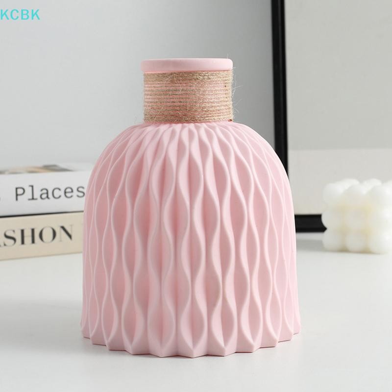 [Kc] 1 Bình hoa bằng nhựa gợn sóng nước Sắp xếp chậu hoa phong cách Bắc Âu hiện đại Trang trí phòng khách tại nhà Trang trí máy tính để bàn [BK]