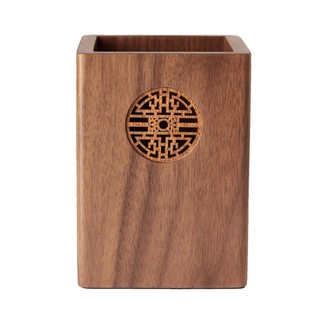 Mandyhome Đen Quả óc chó Gỗ Chắc Chắn Bút Đa Năng Để Bàn Hộp Bảo Quản Ống Bảo Quản Quà Tặng Chữ Tùy Chỉnh