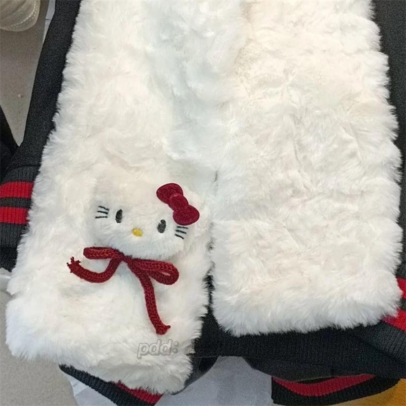 Khăn quàng cổ ngắn dày dặn Kitty ngọt ngào dễ thương