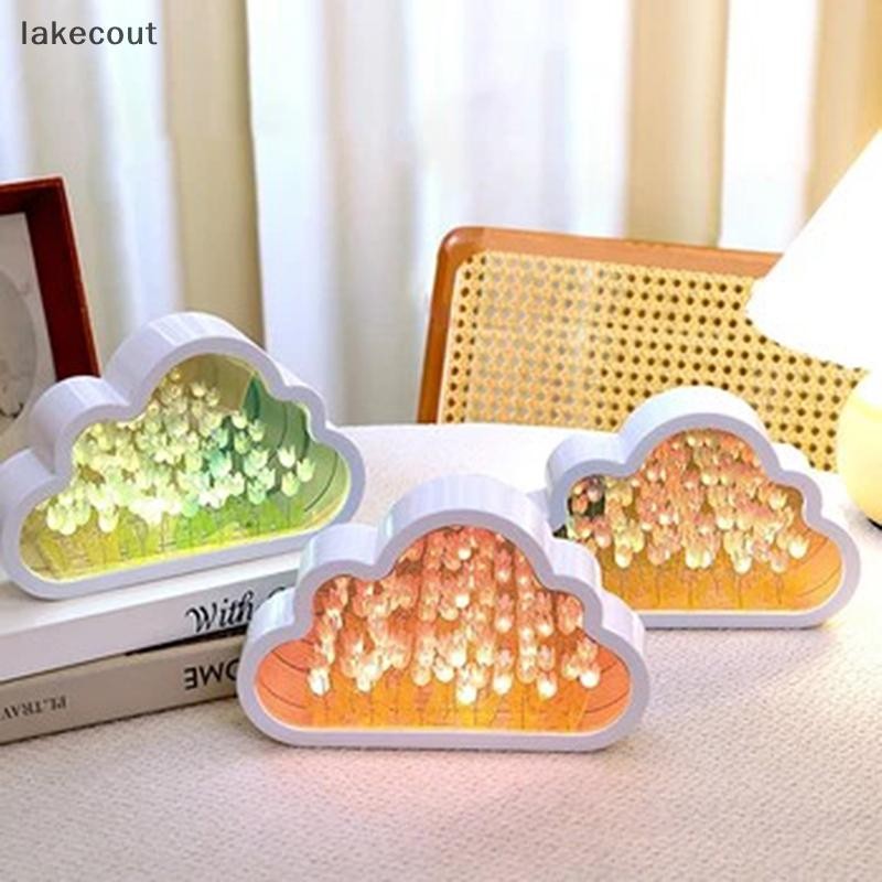 Lưới Handmade DIY Hoa Biển Đêm Bầu Không Khí Đèn Đám Mây Đèn LED Đèn Ngủ Gương Đèn Bàn Phòng Ngủ Trang Trí Đèn Mới linh cẩu