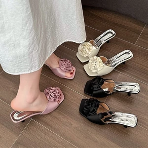 Dép Sandal Hoa Thanh Lịch Dép Cao Gót Pháp