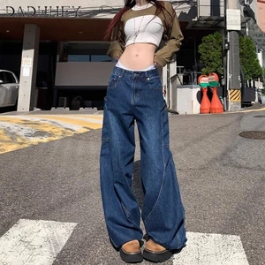 DaDuHey New American INS High Street Retro Jeans Niche High Waist Loose Wide Leg Pants Large Size Trousers