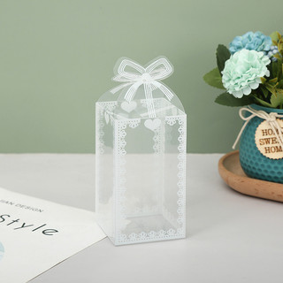 Hộp Quà Bằng Nhựa Trong Suốt Có Nơ PVC Hộp Ủng Hộ Hộp Đóng Gói Cho Tiệc Cưới Lễ Tình Nhân