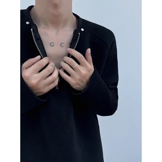 Áo thun nam Gksss dài tay thời trang phong cách Hàn Quốc nửa-zip chất lượng cao phong cách trung tính áo dài tay