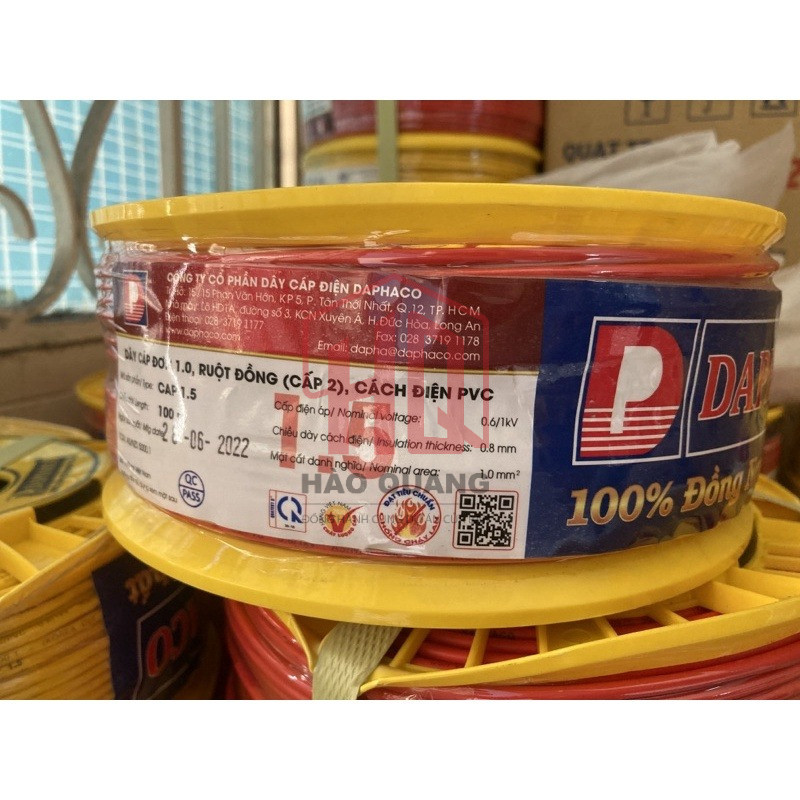 Dây điện đơn Daphaco 1.5mm lõi đồng - Dây điện dân dụng cao cấp