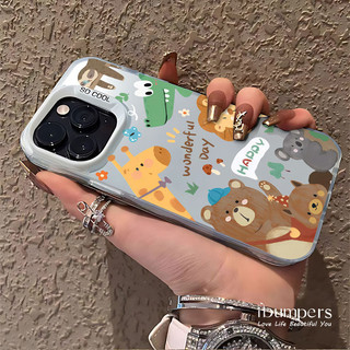 ibumpers Ốp Điện Thoại iPhone Họa Tiết Động Vật Vui Nhộn Dễ Thương Cho IPhone 16 15 14 12 13 11 Pro Max IP 7 8 Plus X XS XR Ốp Lưng IMD Cứng Và Nhẵn
