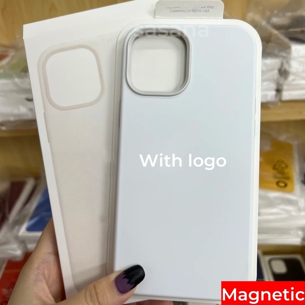 (1: 1) Silicon lỏng từ tính cho iphone 12 / 13 / Promax / pro / mini / Vỏ điện thoại chất lượng cao Bật lên hoạt hình