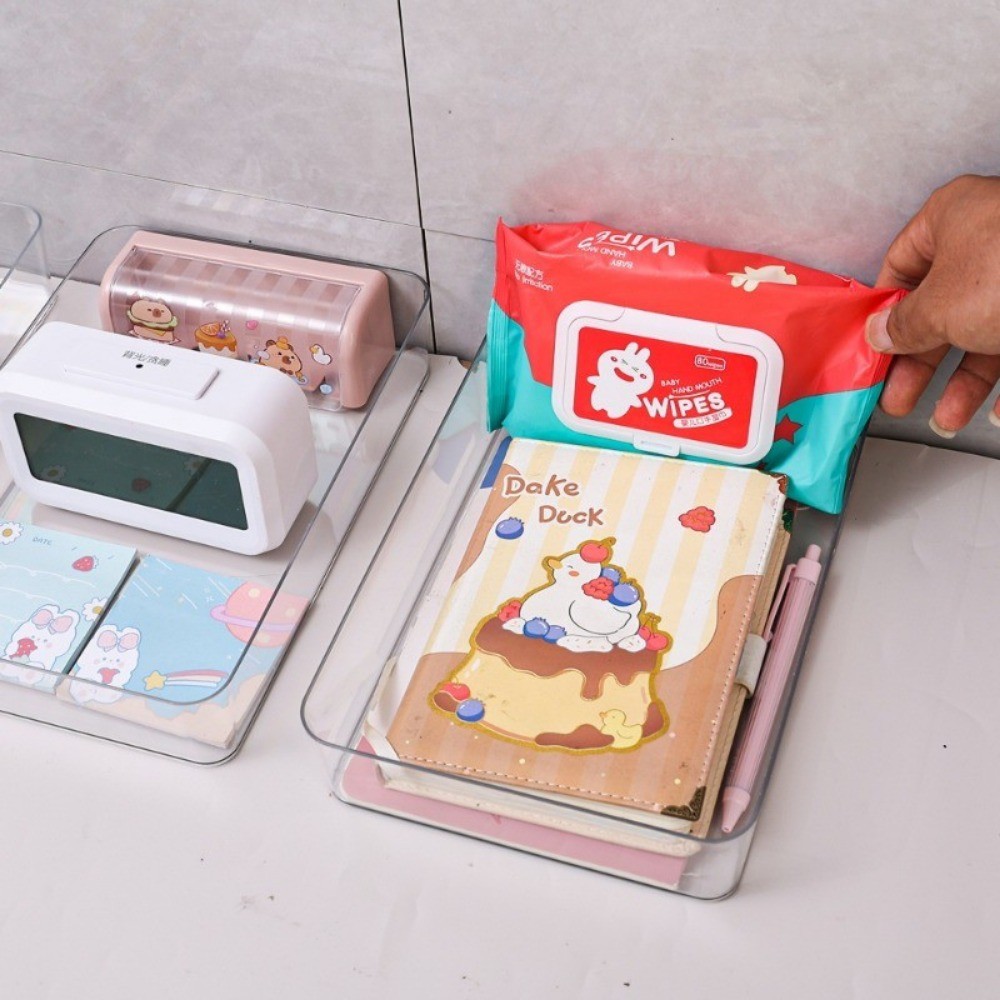 [Trang chủ] Hộp đựng đồ PET lồng vào nhau với ngăn có thể tùy chỉnh, Hộp sắp xếp bền trong suốt, Giải pháp gia đình dễ dàng làm sạch và xếp chồng lên nhau