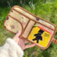 Ví mini canvas ngắn in hình gấu dễ thương và đa năng