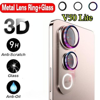 Ốp lưng dành cho Vivo V50 Lite 5G/V50Lite 4G/V40lite/Y21d/Y31/Y31d 5G 2025, viền kim loại bảo vệ camera, kính cường lực chống trầy xước, full cover