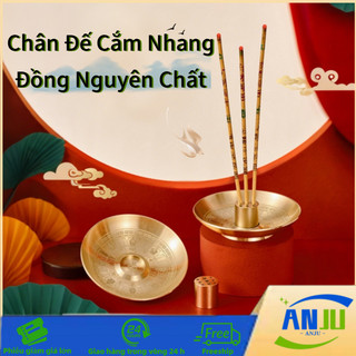 Chân Đế Cắm Nhang Đồng Nguyên Chất, Mini 9 Lỗ, Chuyên Dùng Cho Nhang Trầm Tây Tạng