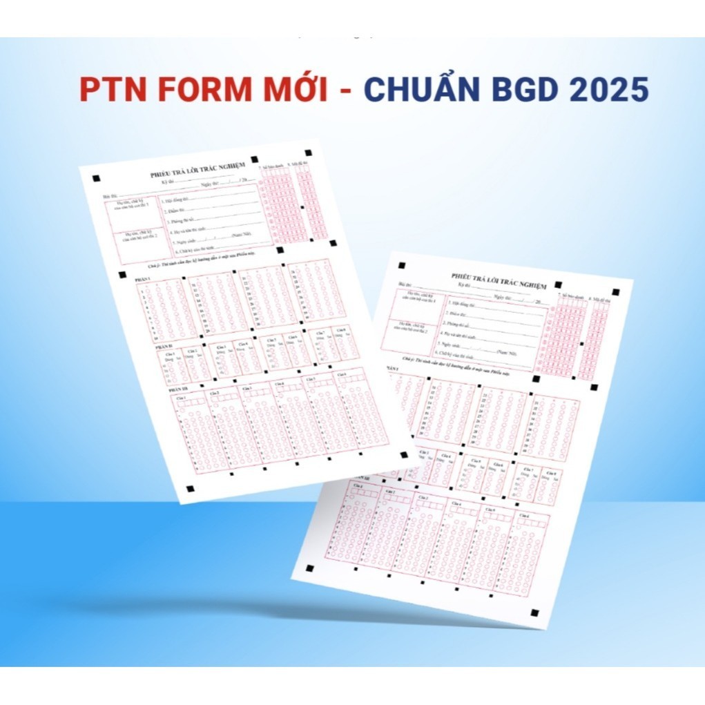 (A5) Phiếu trả lời trắc nghiệm chuẩn cấu trúc thi THPT quốc gia theo ...