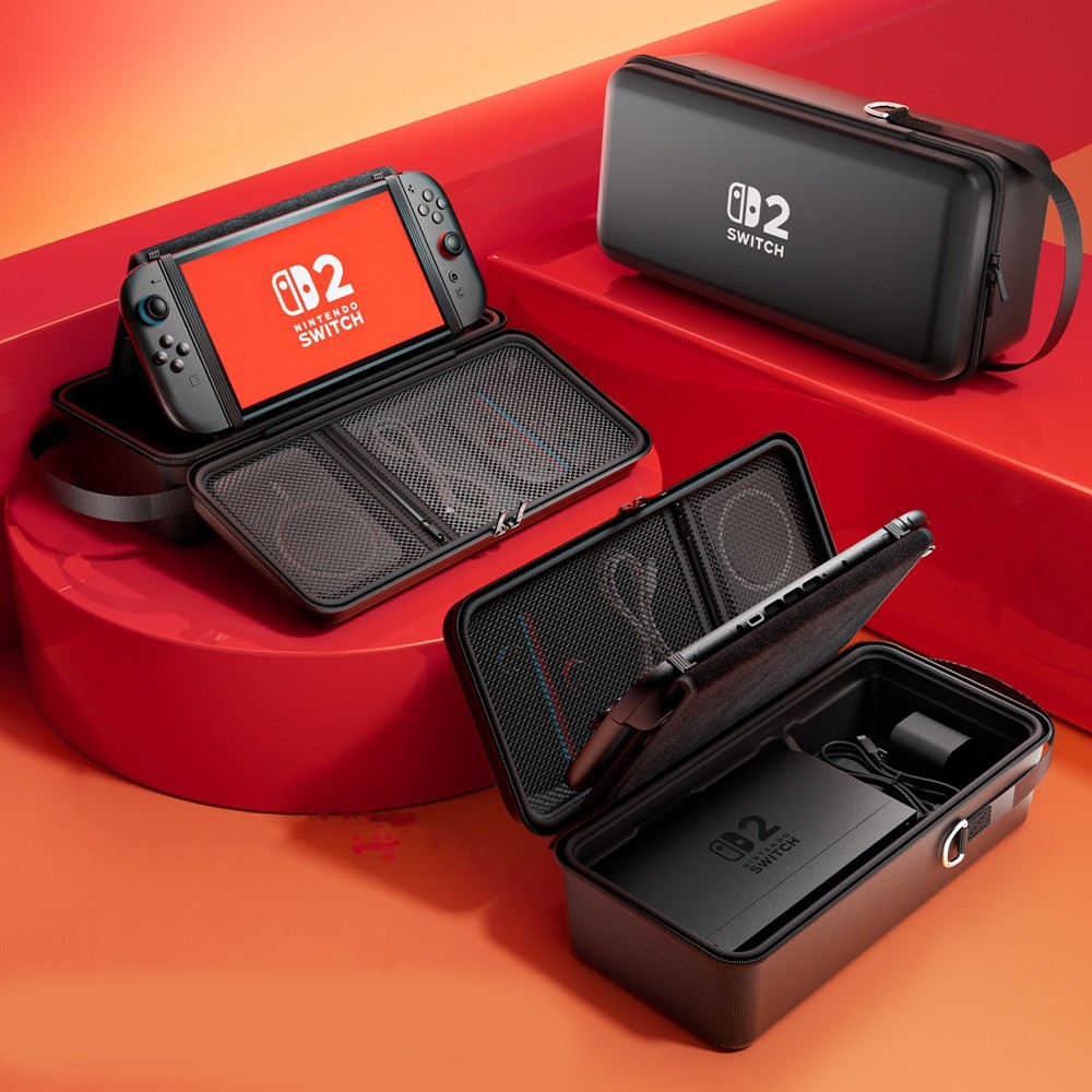 Túi lưu trữ di động dung lượng lớn cho hộp bảo vệ Nintendo Switch 2 có chân đế 10 hộp đựng thẻ trò chơi chống nước chống rơi