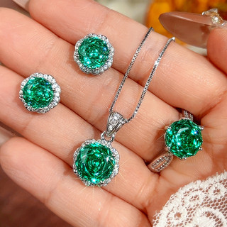 Châu Âu Mỹ ins Kim Cương Phong Cách Mới Ngọc Lục Bảo Nhiều Màu Sắc Kho Báu Phù Hợp Với Nữ