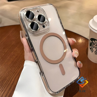 Ốp điện thoại từ tính Crystal Clear Shield mới cho IPhone 16 Pro Max 13 14 15 Pro Max Plus Vỏ silicon mềm trong suốt