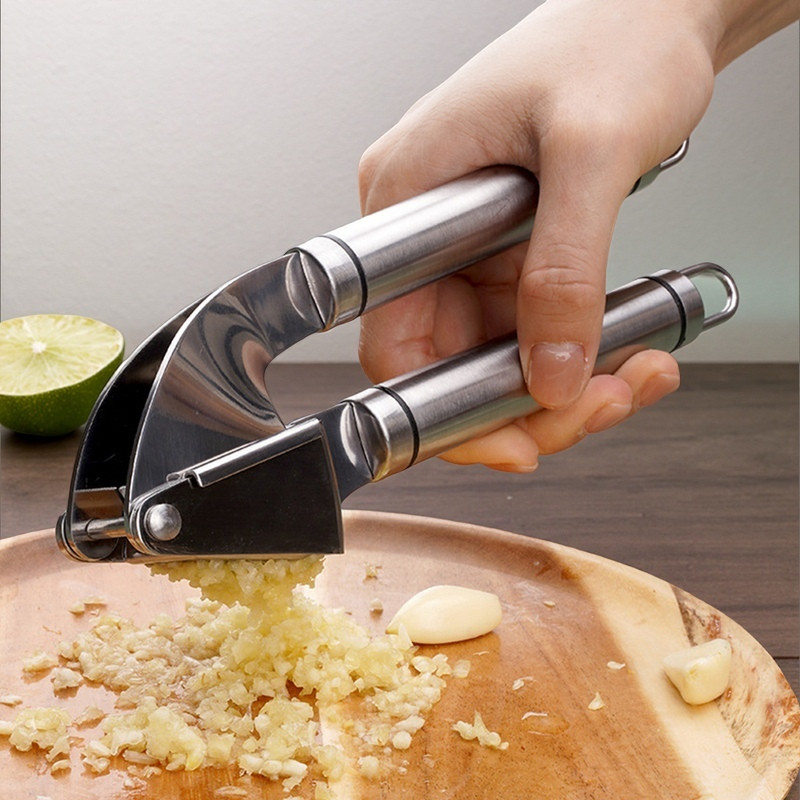 Máy Ép Tỏi Thép Không Gỉ Bền Bỉ & Chống Gỉ - Stainless Steel Garlic Press Mincer Crusher - Ergonomic Kitchen Tool for Garlic/Ginger