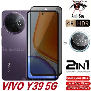 Phim bảo vệ màn hình riêng tư VIVOY39 2025 2IN1 cho VIVO Y39 Y 39 VIVOY39 5G, phim bảo vệ màn hình cong chống gián điệp, phim kính cường lực cho điện thoại