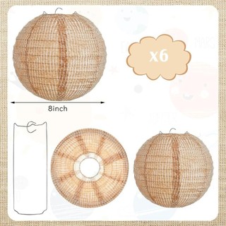 Đèn lồng giấy THEHOMECO, Thiết kế chủ đề Đèn lồng vải lanh cỡ 8 inch, Chất liệu giấy Vải lanh Chất liệu trang trí nhà cửa Chủ đề tiệc đèn lồng