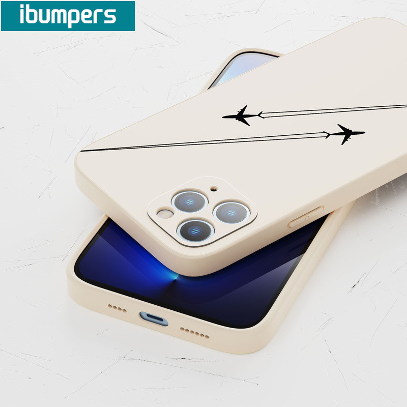 ibumpers Ốp Lưng IPhone Thời Trang Đơn Giản Họa Tiết Máy Bay Cho IPhone 16 15 14 12 13 11 Pro Max IP 7 8 Plus X XS XR Ốp Điện Thoại Silicon Mềm Chống Sốc Mỏng