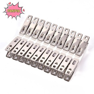 Pnpia 20 Chiếc Thép Không Gỉ Quần Áo Chốt Chân Giặt Kẹp Kim Loại Boutique