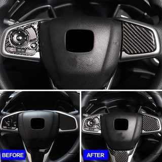 Lookshow 2 Chiếc Ô Tô Sợi Carbon Tạo Kiểu Vô Lăng Bảng Điều Khiển Thực Bao Viền Dành Cho Xe Honda Civic Thế Hệ Thứ 10 2016 - 2019 S5X5