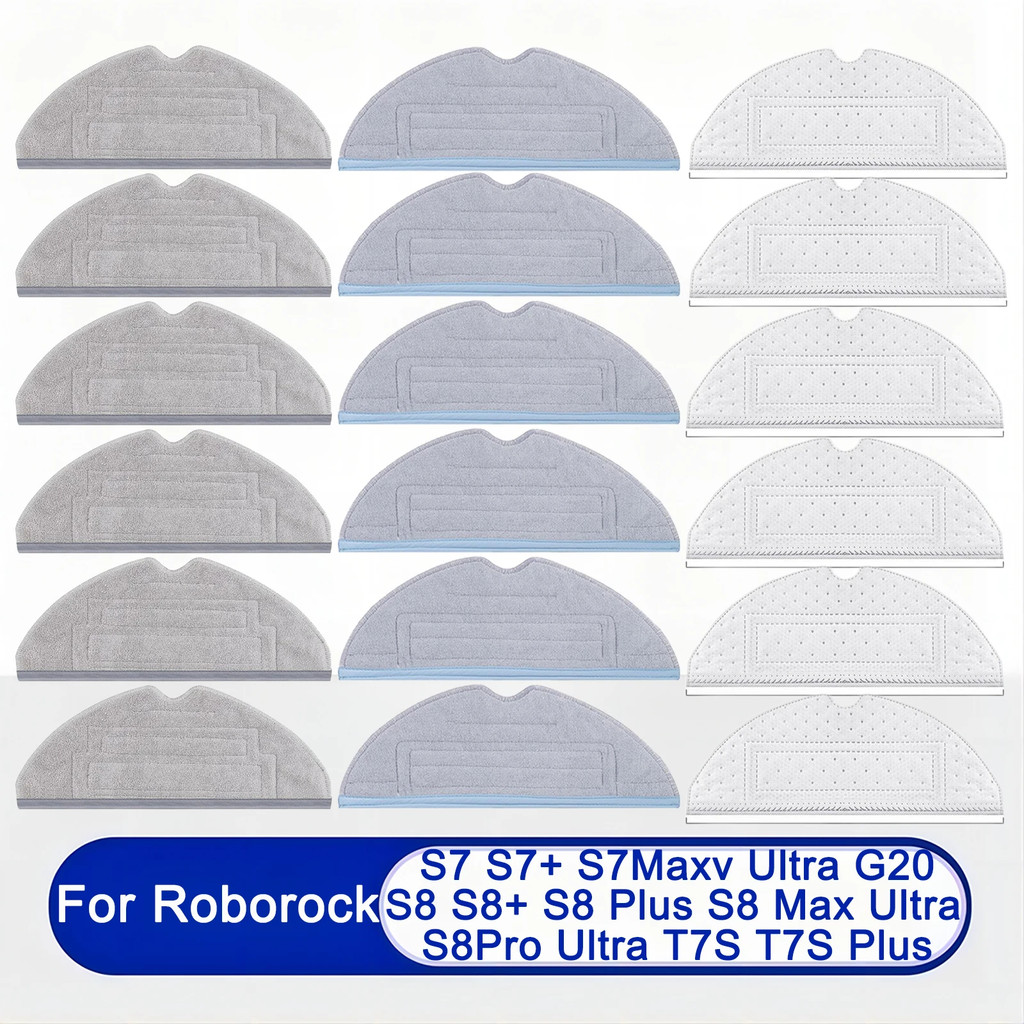 Vải Lau Nhà Cho Roborock S8, S8 +, S8 MaxV Ultra, S8 Pro Ultra, S7, S7 Max Ultra, S7 MaxV, T7S Robot Hút Bụi Cây Lau Nhà Miếng Phụ Tùng