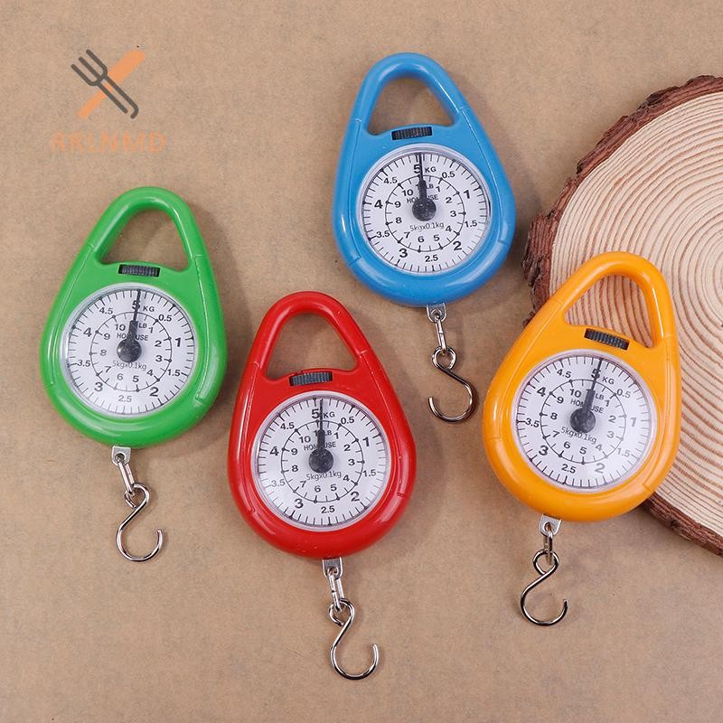 RRLNMD Con trỏ Móc kỹ thuật số Cân lò xo Du lịch di động Cân hành lý Cân câu cá Công suất 5kg Cân thực phẩm MỚI