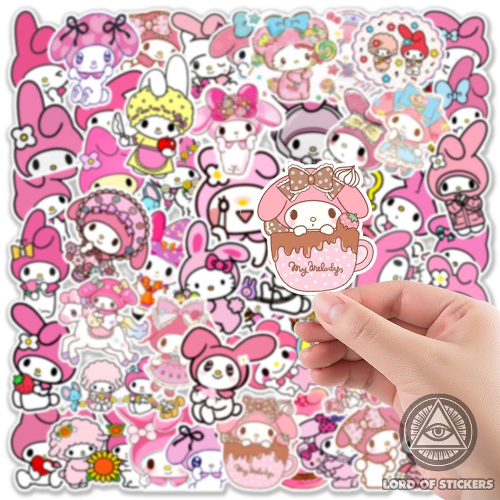 50 Nhãn Dán My Melody Sticker Cute Nhân Vật Hoạt Hình Dễ Thương