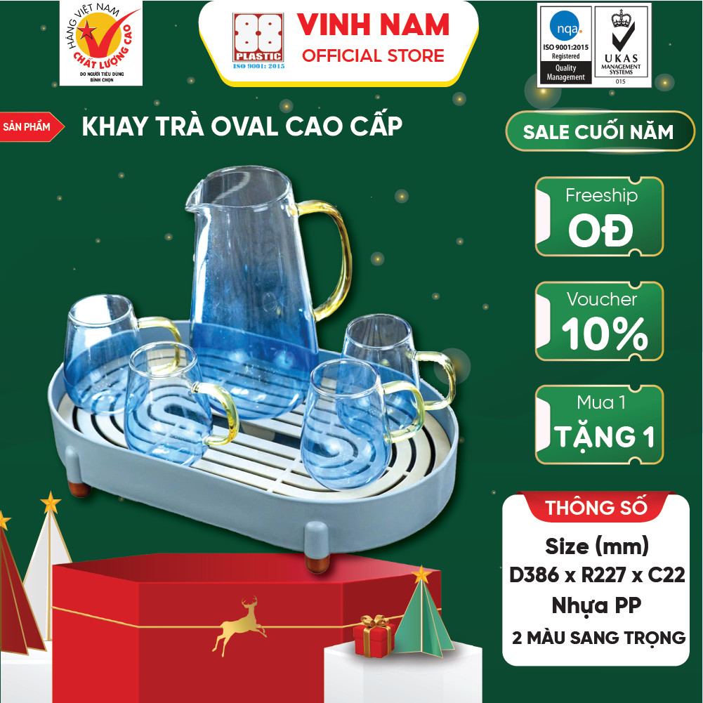 Khay Trà Oval Vinh Nam Plastic Khay Để Bộ Ấm Trà, Khay Trái Cây Nhựa Cao Cấp, Khay Nước Mời Khách