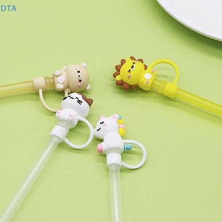 DTA Silicone Niêm Phong Ống Hút Cắm Có Thể Tái Sử Dụng Uống Bụi Hoạt Hình Phích Cắm Đầu Bao Phù Hợp Với Nhà Bếp Cốc DIY Phụ Kiện Bán Buôn PO