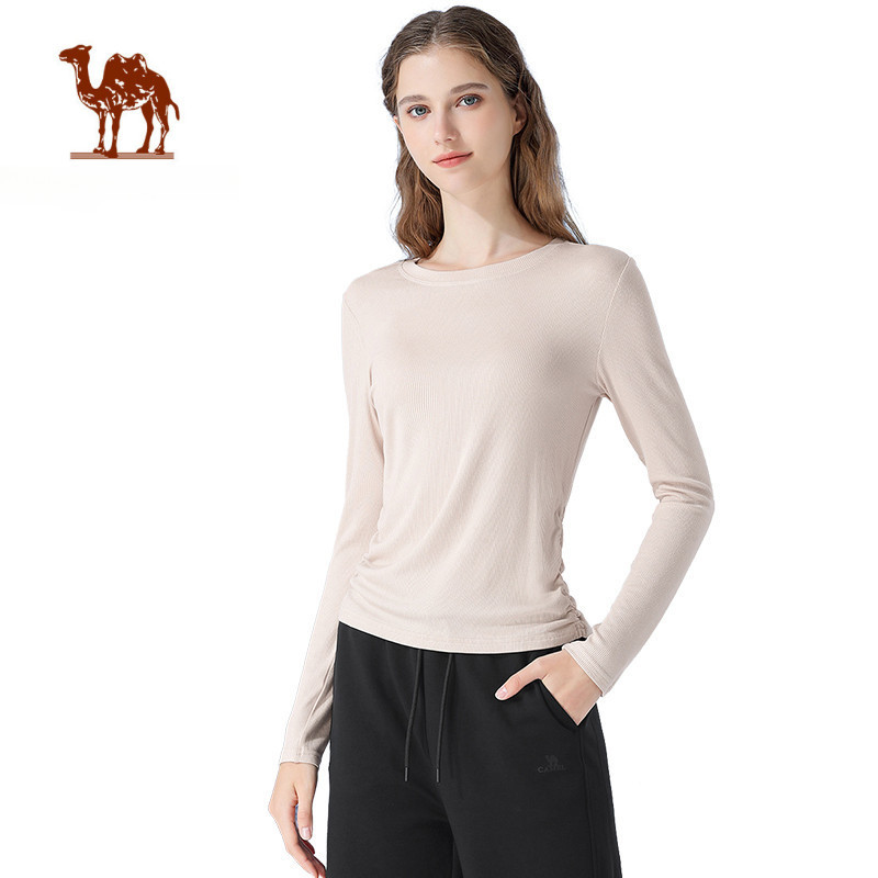 Ảnh CAMEL CROWN Yoga Dệt kim dài tay mùa thu Slim Fit Áo thể thao thông thường 1