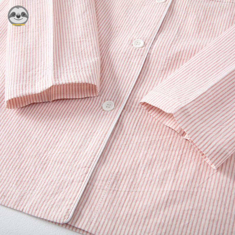 Phong cách Nhật Bản Muji Style / Bộ đồ ngủ mềm mại bằng vải Cotton đã giặt / Bộ đồ ngủ mềm mại thân thiện với da / Bộ đồ ngủ cặp đôi đơn giản / Bộ đồ ngủ Cotton giặt liền mạch
