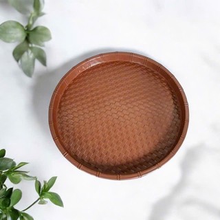Mẹt nhựa tròn giả mây tre đan Khôi Nguyên, Đĩa mẹt tròn đựng bún đậu,đồ ăn vặt,mẹt gà