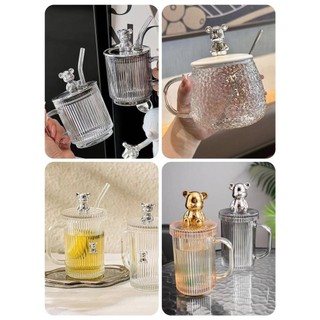 Nắp nồi thông dụng nắp nồi hạt trên đỉnh Nắp nồi thủy tinh mạ điện gấu bạo lực đồ trang trí phòng khách sáng tạo thủ công VVVB
