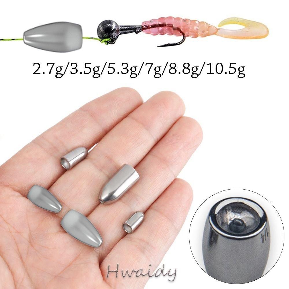 Hwaidy 1 / 2 / 5 Chiếc Câu Cá Vonfram Rơi Đạn Phát Hành Nhanh Đúc Trọng Lượng Bổ Sung Xé Thả Bắn Trọng Lượng 2.7g-28g Móc Kết Nối