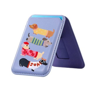 Ví họa tiết chó con dễ thương đầy màu sắc cho iPhone 16 16promax 15 14 13 12 11 Pro Max Plus Thẻ da Giá đỡ điện thoại cho vỏ bỏ túi