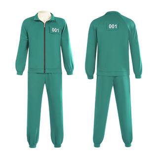 Pg Squid Game 2 cosplay vải đỏ áo liền quần thể thao màu xanh lá cây áo hoodie bộ trang phục sân khấu