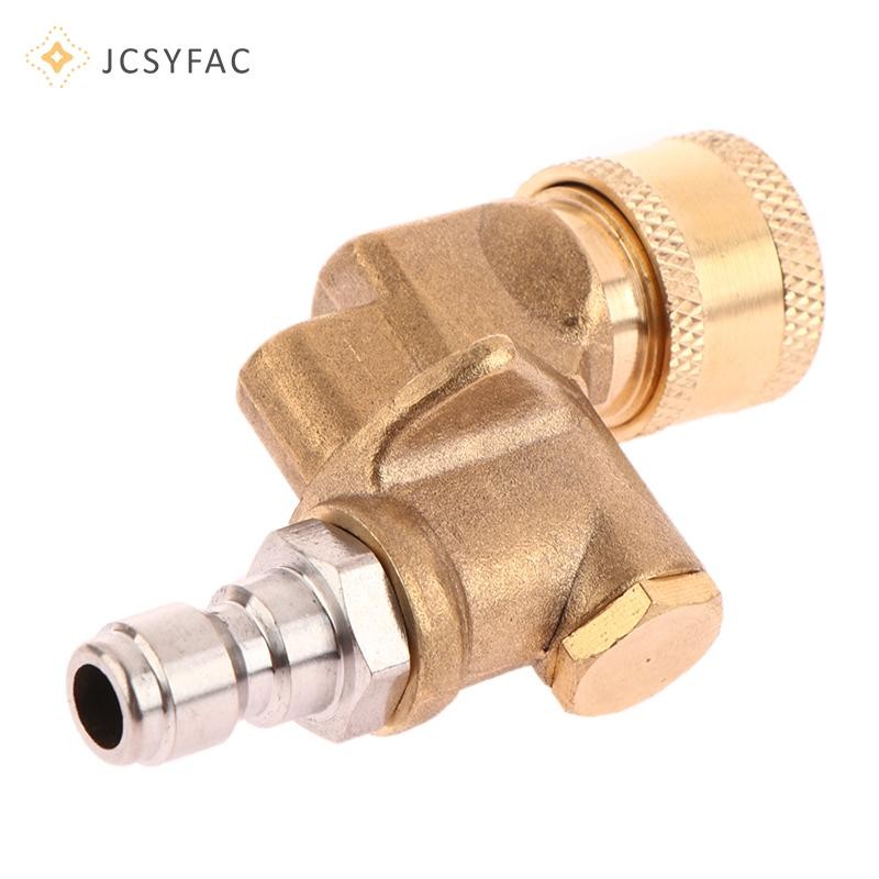 JCSYFAC 1 / 4 "Kết nối nhanh Bộ chuyển đổi quay có thể điều chỉnh với 5 đầu phun Kết nối đồng cho máy rửa xe áp suất cao Mới