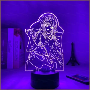 HK1 Hololive Gawr Gura 3D Đèn Ngủ Để Bàn Đèn LED Chiếu Sáng Anime 7 Màu Acrylic USB Remote Trang Trí Nhà Quà Tặng KH1