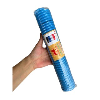 Cuộn 6 mét dây hơi PU khí nén xoắn phi 8 chịu áp lực cao dẻo mềm - màu xanh