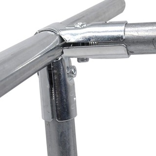 BRIGHTF66 1 Đầu nối ống, Khớp nối ống tròn mạ kẽm bằng thép Carbon, Giá đỡ thanh 20 / 25 / 32mm Màn hình hiển thị quần áo