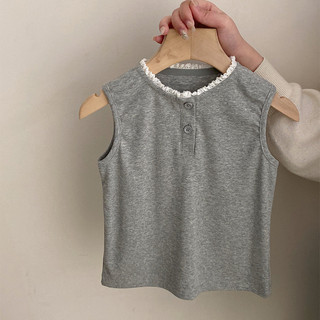 Áo vest ren kiểu Hàn Quốc mới cho bé gái mùa hè 2025, đầm dây ren thêu cho trẻ em, quần jeans rộng