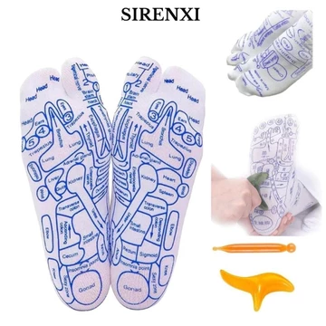 Tất bấm huyệt SIRENXI, Tất Massage có thể tái sử dụng Giảm mệt mỏi Bàn chân, Dụng cụ làm móng chân với dụng cụ Massage Gậy Massage Giảm đau Tất điểm áp lực cho chân Spa