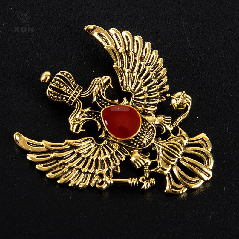 XON Ghim Cài Áo Hình Cánh Đại Bàng / Vương Miện Bằng Kim Loại Kiểu Vintage Cho Nam